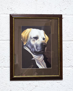 Framed Yellow Lab Alfred de Neuville Print