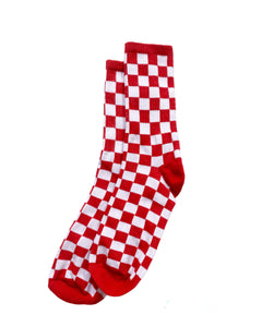 Red and White Checkered Socks