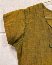 Load image into Gallery viewer, Green Gold Short Sleeve Sari
