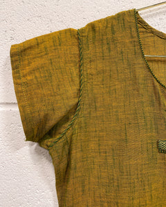 Green Gold Short Sleeve Sari