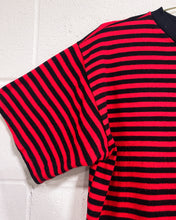 Load image into Gallery viewer, Vintage Red and Black Striped Knit Shirt
