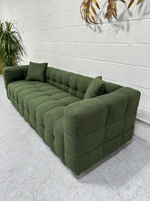 Load image into Gallery viewer, Olive Green Nubby Sofa
