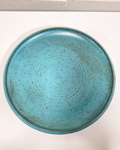 Vintage Turquoise Stoneware Plate