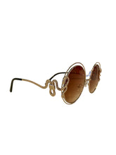 Load image into Gallery viewer, Round Gold Sunnies with Snake Accents
