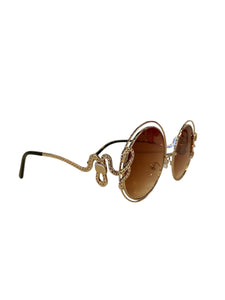 Round Gold Sunnies with Snake Accents