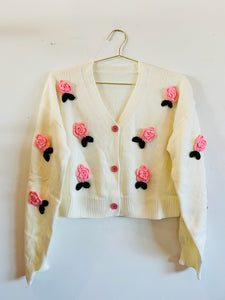 Embroidered 3D Rose Sweater