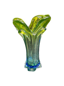 Vintage Blue Green Murano Vase
