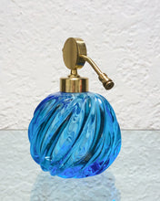 Load image into Gallery viewer, Blue Swirl Glass Perfume Bottle
