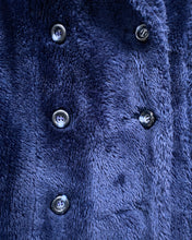 Load image into Gallery viewer, Vintage Navy Blue Faux Fur Coat

