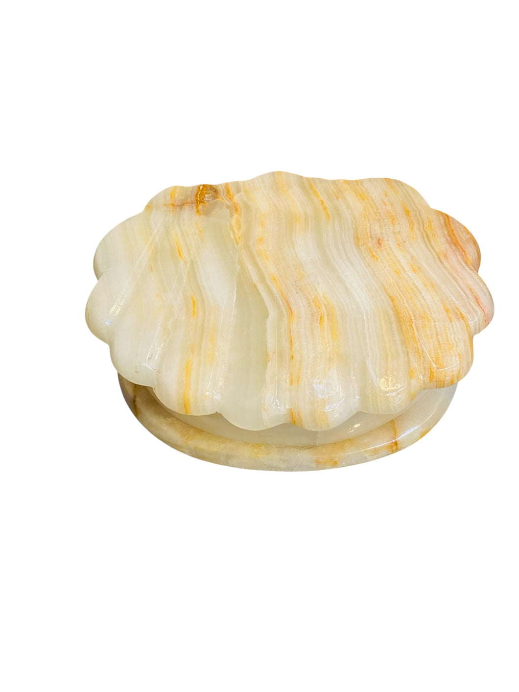 Alabaster Shell Trinket Box