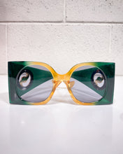 Load image into Gallery viewer, Oversized Green and Amber Sunnies
