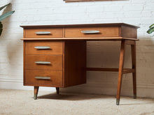 Load image into Gallery viewer, Mid-Century Modern Four-Drawer Walnut Writing Desk by Sligh Lowry
