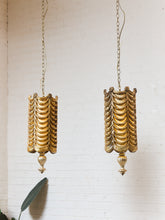 Load image into Gallery viewer, Italian 1960’s Vintage pair of Gold Draped Swag Lamps
