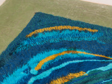 Load image into Gallery viewer, Vintage Teal Authentic Rya Rug Extra Large Mid-Century
