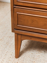 Load image into Gallery viewer, Framed Walnut 9 Drawer Mid Century Dresser
