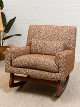 Load image into Gallery viewer, Vintage Rocking Chair in Nubby Fabric New Upholstery

