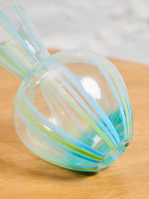 Load image into Gallery viewer, Blue Green Stripped Glass Vase
