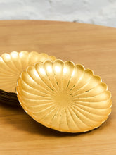 Load image into Gallery viewer, Mid Century Otagiri Golden Japanese Lacquer Ware Floral Shaped Plates - Set of 7
