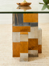 Load image into Gallery viewer, Rare Paul Evans Mid Century Cityscape Burlwood and Chrome Dining Table
