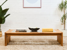 Load image into Gallery viewer, Oak and boho Smoked Glass 1970’s Coffee Table
