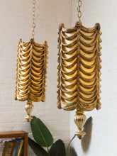 Load image into Gallery viewer, Italian 1960’s Vintage pair of Gold Draped Swag Lamps
