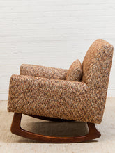 Load image into Gallery viewer, Vintage Rocking Chair in Nubby Fabric New Upholstery

