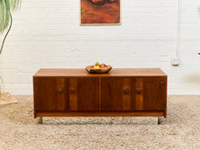 Load image into Gallery viewer, Vintage Brown Saltman Credenza with Plinth Base
