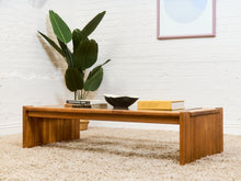 Load image into Gallery viewer, Oak and boho Smoked Glass 1970’s Coffee Table
