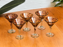 Load image into Gallery viewer, Set of 6 Handblown Tortoise Double Martini Glasses
