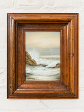 Load image into Gallery viewer, Framed Coastal Seascape Painting with Carved Wood Frame

