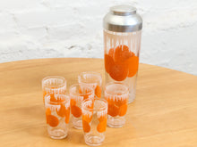 Load image into Gallery viewer, Orange Cocktail Shaker with Six Glasses
