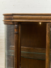 Load image into Gallery viewer, Antique Circa 1900 Bow Front Quarter Sawn Oak China Cabinet Hutch Display
