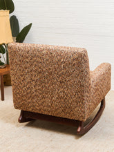 Load image into Gallery viewer, Vintage Rocking Chair in Nubby Fabric New Upholstery
