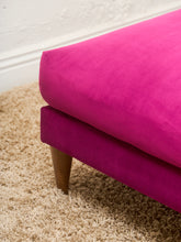 Load image into Gallery viewer, Adi Raspberry Fuschia Velvet Sofa with Ottoman
