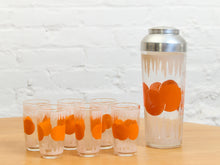 Load image into Gallery viewer, Orange Cocktail Shaker with Six Glasses
