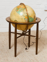 Load image into Gallery viewer, Vintage Replogle Illuminated  Mid Century Walnut Floor Globe
