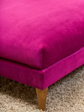 Load image into Gallery viewer, Adi Raspberry Fuschia Velvet Sofa with Ottoman
