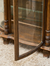 Load image into Gallery viewer, Antique Circa 1900 Bow Front Quarter Sawn Oak China Cabinet Hutch Display

