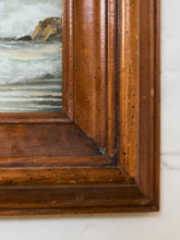 Load image into Gallery viewer, Framed Coastal Seascape Painting with Carved Wood Frame
