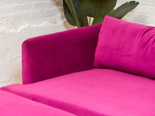 Load image into Gallery viewer, Adi Raspberry Fuschia Velvet Sofa with Ottoman
