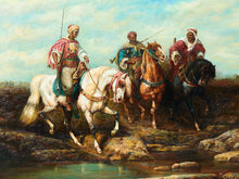 Load image into Gallery viewer, The Three Horsemen vintage, painting and gorgeous Italian frame a
