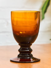 Load image into Gallery viewer, 5 Vintage Dark Amber Goblets
