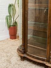 Load image into Gallery viewer, Antique Circa 1900 Bow Front Quarter Sawn Oak China Cabinet Hutch Display
