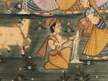Load image into Gallery viewer, Indian Pichwai Painting of Krishna and Gopis on Fabric
