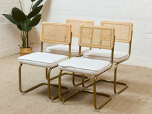 Load image into Gallery viewer, Brass and Rattan Dining Chair
