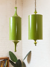 Load image into Gallery viewer, Green Olive Vintage Glossy Pendant Siamese Twin Hanging Lamps
