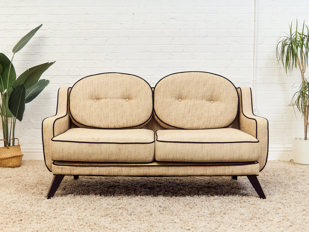 Two Tone Retro Style Loveseat Settee
