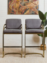 Load image into Gallery viewer, Pair of Vintage Deco Baughman Style Bar Stools
