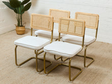 Load image into Gallery viewer, Brass and Rattan Dining Chair
