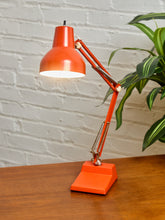 Load image into Gallery viewer, Midcentury Orange Industrial Desk Lamp
